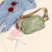 Adjustable nylon webbing belt. Double-pull zipper. Lined with natural...