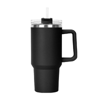 Stainless steel tumbler with handle and straw, 40 oz. plus 1... from ASI...