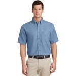 Port & Co Short Sleeve Value Denim Shirt.