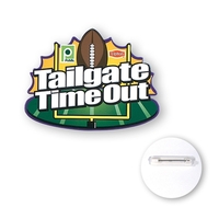 Full color custom shape button made of 30 mil. high impact... from ASI 93520...