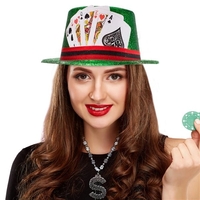 One-size-fits-most bright green glitter casino top hat.... from ASI 42016...
