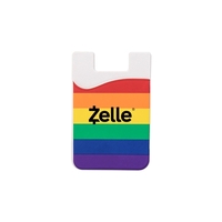 2 1/4" x 3 3/4" rainbow colored, silicone smartphone wallet that... from ASI...
