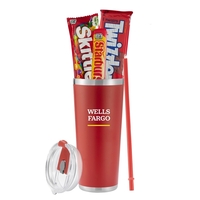 20oz Tumbler with straw; the set includes Starburst (2.07 oz), Skittles......