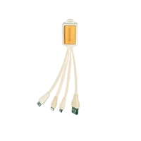 An ecofriendly 3-in-1 charging cable made from wheat straw plastic and......