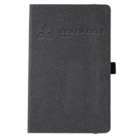 Recycled leather notebook debossed, 80 sheets of paper, paper pocket,...