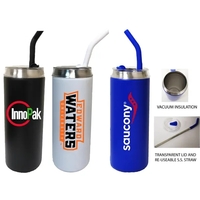 17 Oz. Double Wall S. Steel Vacuum Insulated Tumbler with Metal... from ASI...