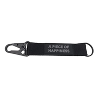 Nylon strap short lanyard with hook and keyring with 1 color... from ASI...