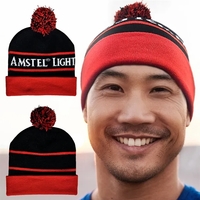 FULL COLOR KNIT BEANIE WITH POM