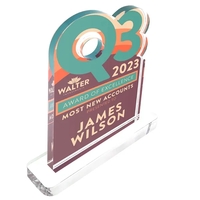 Acrylic award with a 1/2" base.... from ASI 72521 Morris Magnets