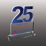 Number Twenty-Five Shaped Acrylic Award - Ultra Vivid Color