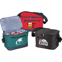 Six-pack polyester cooler with an adjustable shoulder strap.... from ASI...