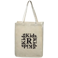 12oz.Cotton Canvas Reusable Book Tote Bag w/ Handles& Gusset