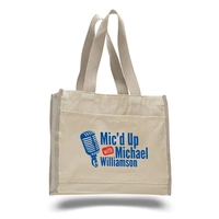 12 oz. cotton canvas tote bag with front pocket and 24... from ASI 39820...