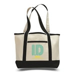 12oz.Cotton Canvas Reusable Shopping Tote w/ Pockets&Handles