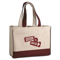 12 oz. cotton canvas tote with front pocket, interior zipper pocket... from...