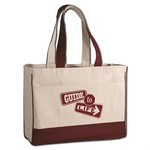 12 oz. Cotton Canvas Shopping Tote w/ Handles& Zipper Pocket
