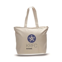 12 oz. cotton tote bag features a zippered pocket on the... from ASI 39820...