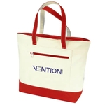 12oz. Cotton Canvas Reusable Zipper Shopping Tote w/ Handles