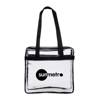 Clear stadium tote with a double-zippered closure; made of heavy PVC... from...