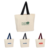 10 oz. Cotton Canvas Reusable Beach Tote Bag w/ Handles