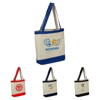 10 oz. Cotton Canvas Reusable Tote Bag w/ Handles; Shopping