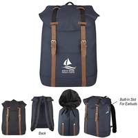 Backpack with drawstring closure and flap made of 90-denier polyester with......