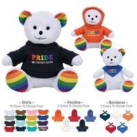 6" rainbow bear plush animal that's great for kids, pride celebrations,......
