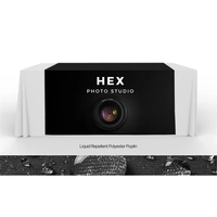 Full-color liquid-repellent table runner with Merrow edge. Resists spills....