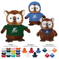 6" owl stuffed animal with 14 color options for its shirt... from ASI 61125...