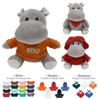 6" Herbie the Hippo polyester stuffed animal with choice of colored... from...