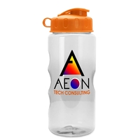 Transparent sports bottle, 22 oz. Straight-wall design with Flip Top Lid,......