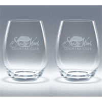 Set of two 15.25 oz Elite White Wine Stemless Glasses