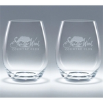 Set of two 15.25 oz Elite White Wine Stemless Glasses
