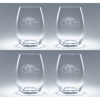 Four piece 15.25 oz Elite White Wine Stemless Glass set made... from ASI...