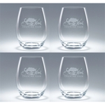 Set of Four 15.25 oz Elite White Wine Stemless Glasses