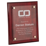 8" x 10" Rosewood Piano Finish Floating Glass Plaque