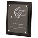 10.5" x 13" Black Piano Finish Floating Glass Plaque