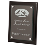 9" x 12" Black Piano Finish Floating Glass Plaque