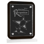 7.5" x 10" Black Floating Glass Standup Plaque