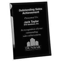 9" x 12" Black Glass Mirror Plaque