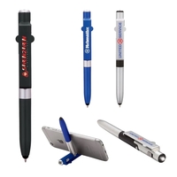 4-in-1 ballpoint pen with twist-action mechanism, LED flashlight, capacitive...