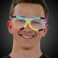 Multi-colored novelty light up AA battery operated novelty eyeglasses.......