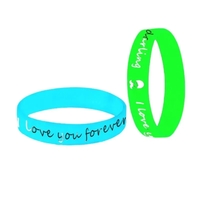 4/5 inch Glow In The Dark Silicone Wristband