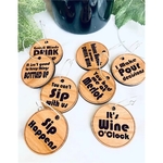 Hardwood Drink Tags or Charms