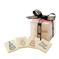 4pc Belgian White Chocolate Bite Size Holiday Gift Box.... from ASI 71685...