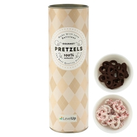 8 inch Gift Tube with Chocolate Pretzels - White Chocolate Pretzels... from...