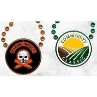 Overseas Round Mardi Gras Beads with Inline Medallion