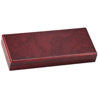 Rosewood gift box measures 3 3/4" x 8 3/4", is velvet-lined... from ASI 92531...