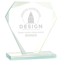Cut Diamond Jade Glass Award... from ASI 92531 Unique Custom Products / UCP