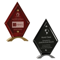 10" Diamond Rosewood Piano Finish Floating Jade Glass St&up